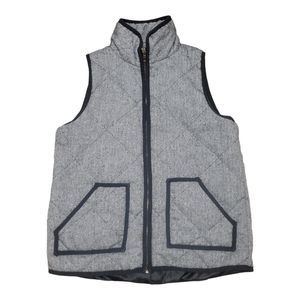 Womens Zip Vest Size Medium Quilted Black White Brand Sign Here